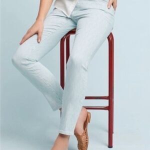 Anthropologie Pilcro Blue/White Stripe mid rise Skinny Ankle Jeans NWT Size 27